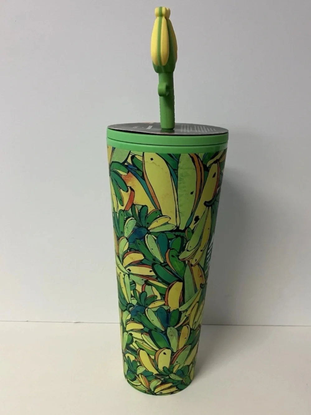 NEW FARM Rio x Starbucks Collab Board Banana Stainless Tumbler Cup Straw Cover